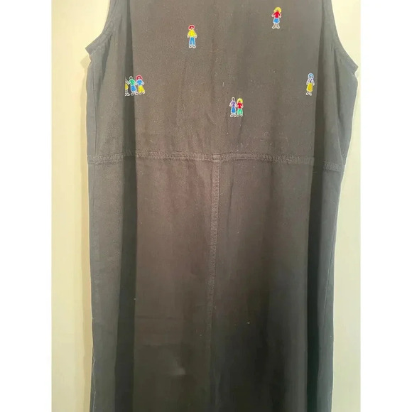 Vintage‎ Talbots Black Sleeveless Novelty Embroidered Maxi Dress - Picture 3 of 9